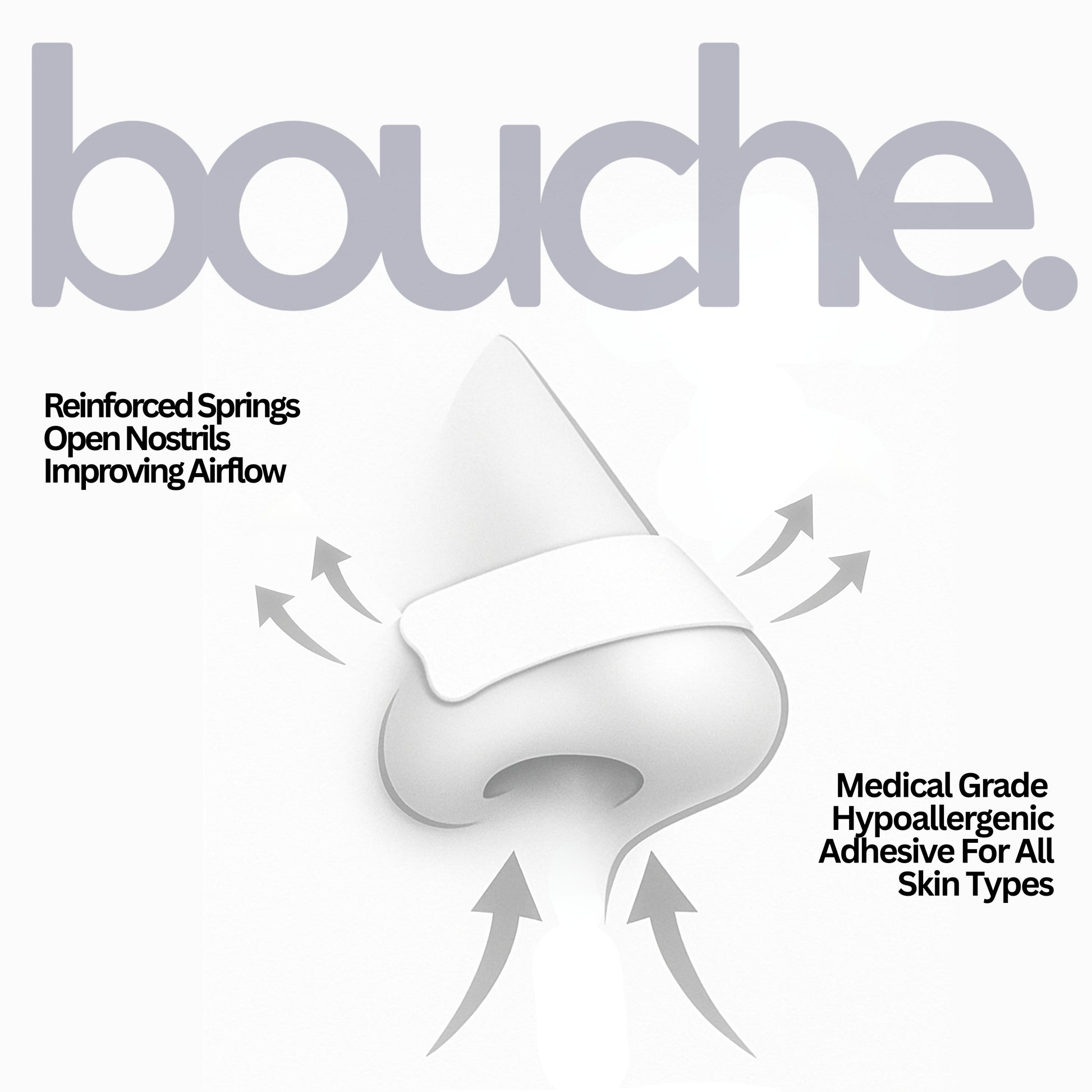 Graphic design of how nasal strips work.